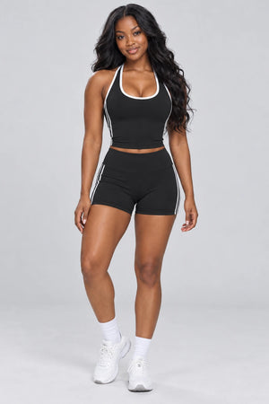 WEARHUB Nylon-Spandex Barely-There Active Shorts — WHZ118 — Classic Black, front view