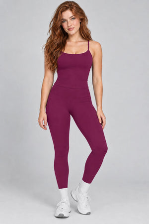 WEARHUB Nylon-Spandex Brushed Active Tank — WHZ123 — Purple Red, color front view