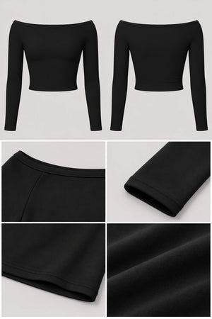 WEARHUB Nylon-Spandex Brushed Long-Sleeve Active Top — WHZ131 — product, details view