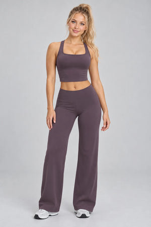 WEARHUB Nylon-Spandex Brushed Active Tank — WHZ142 — Eggplant Purple, front view