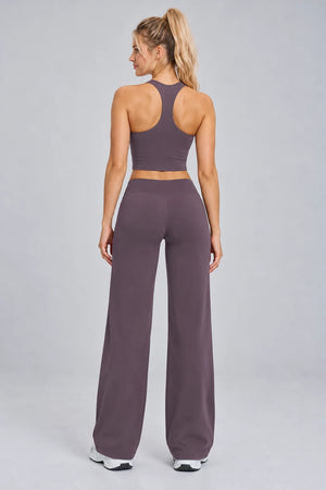 WEARHUB Nylon-Spandex Brushed Active Tank — WHZ142 — product, back view