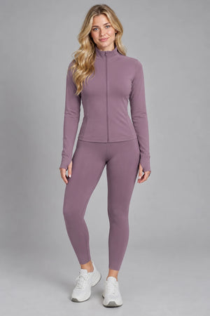 WEARHUB Nylon-Spandex Seamless Active Jacket — WHZ148 — Purple Mist, front view