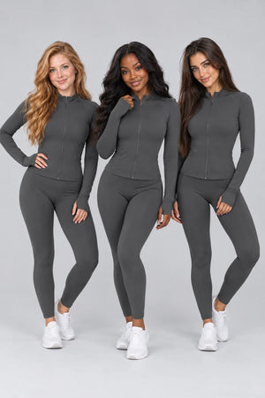 WEARHUB Nylon-Spandex Barely-There Long-Sleeve Active Top — WHZ150 — product, multiracial view