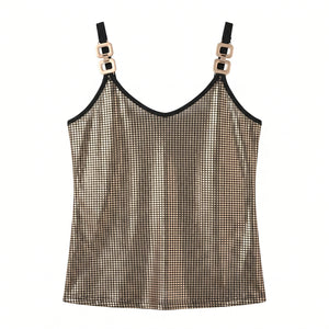 Metallic Grid Cami Top WHD0605001-230429