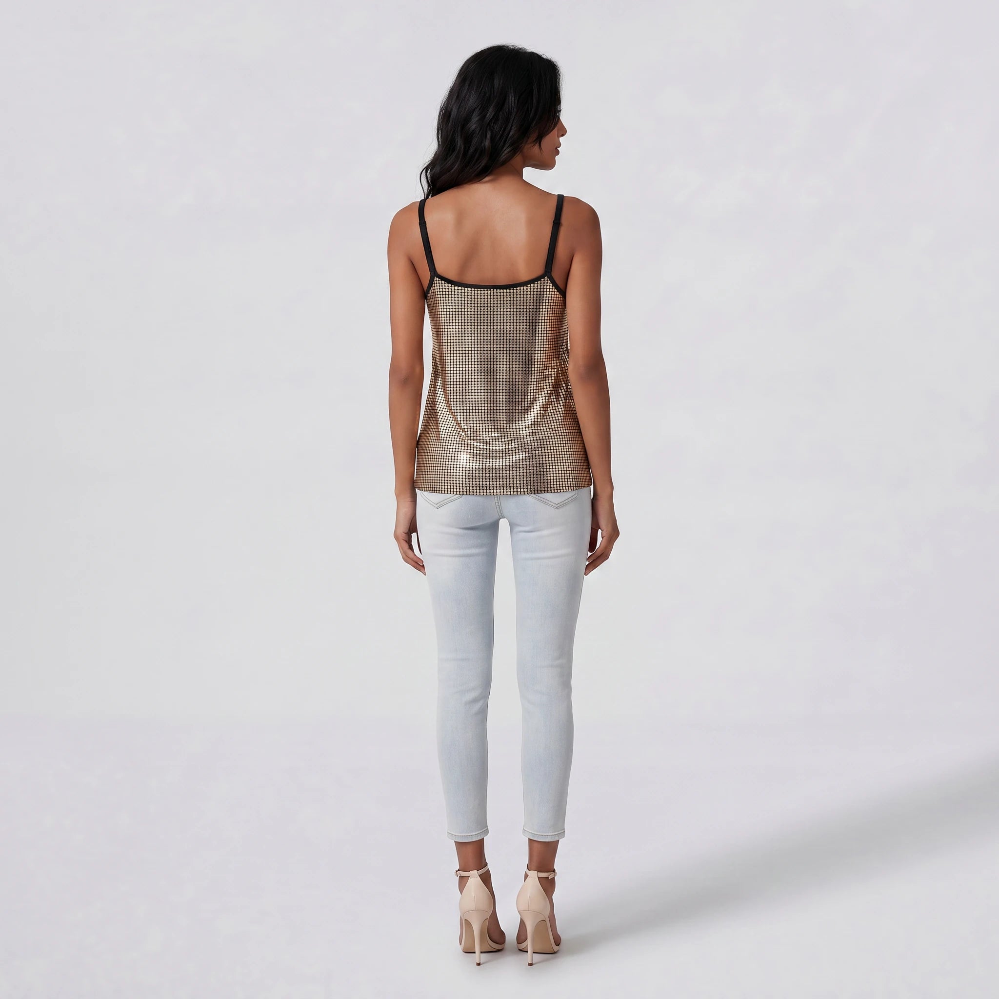 Metallic Grid Cami Top WHD0605001-230429