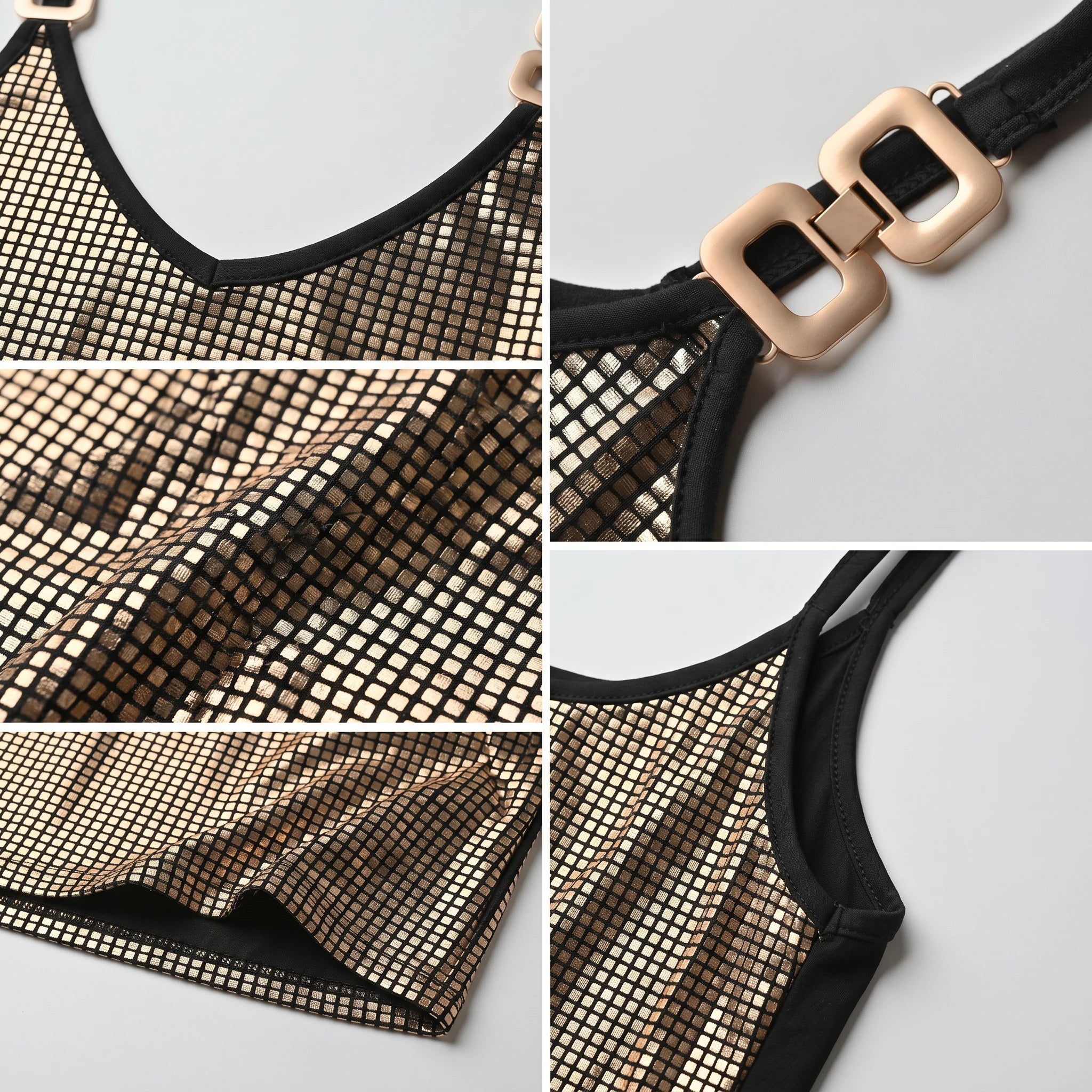 Metallic Grid Cami Top WHD0605001-230429