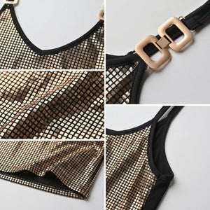 Metallic Grid Cami Top WHD0605001-230429
