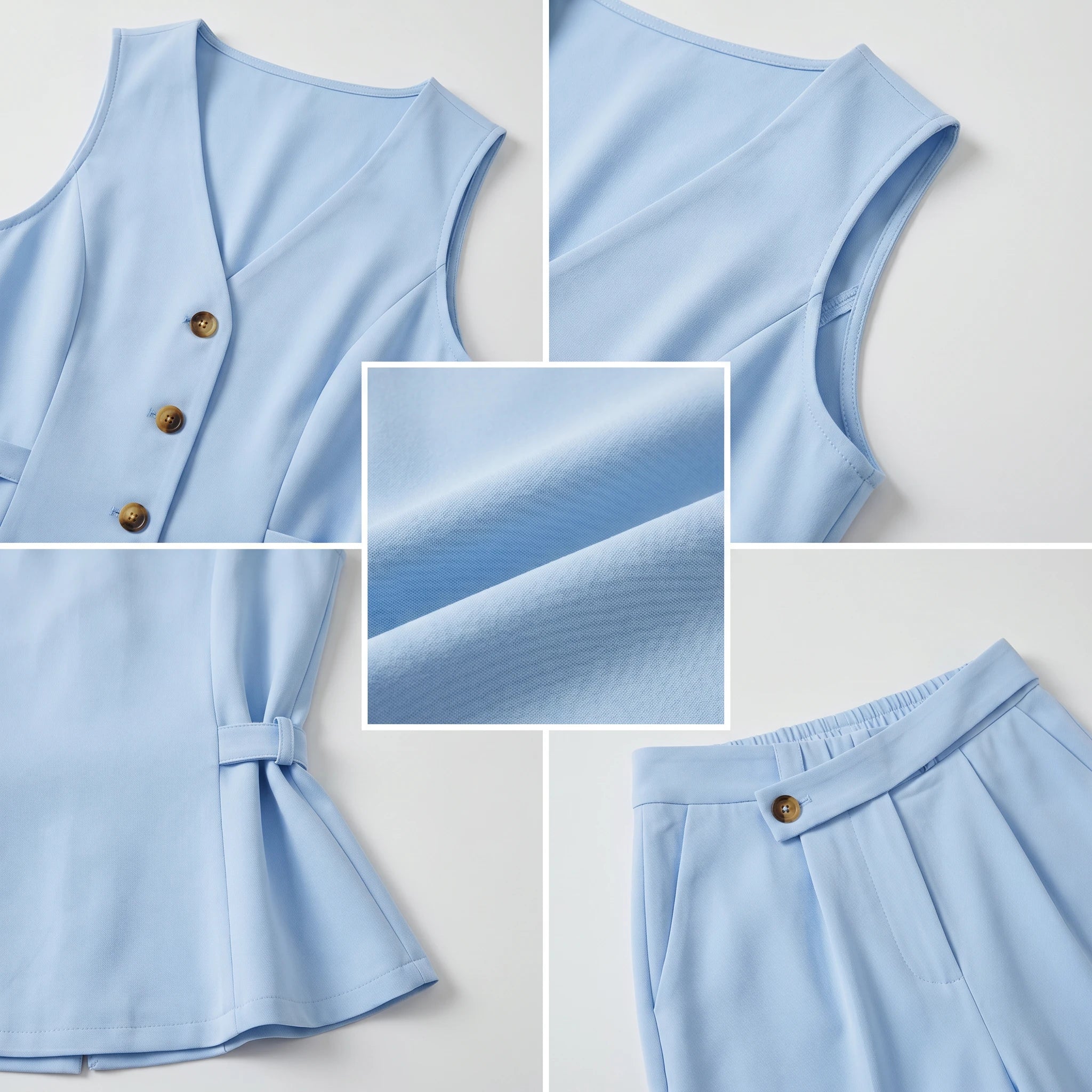 Sleeveless Vest Wide Leg Set WHD0605002-260348
