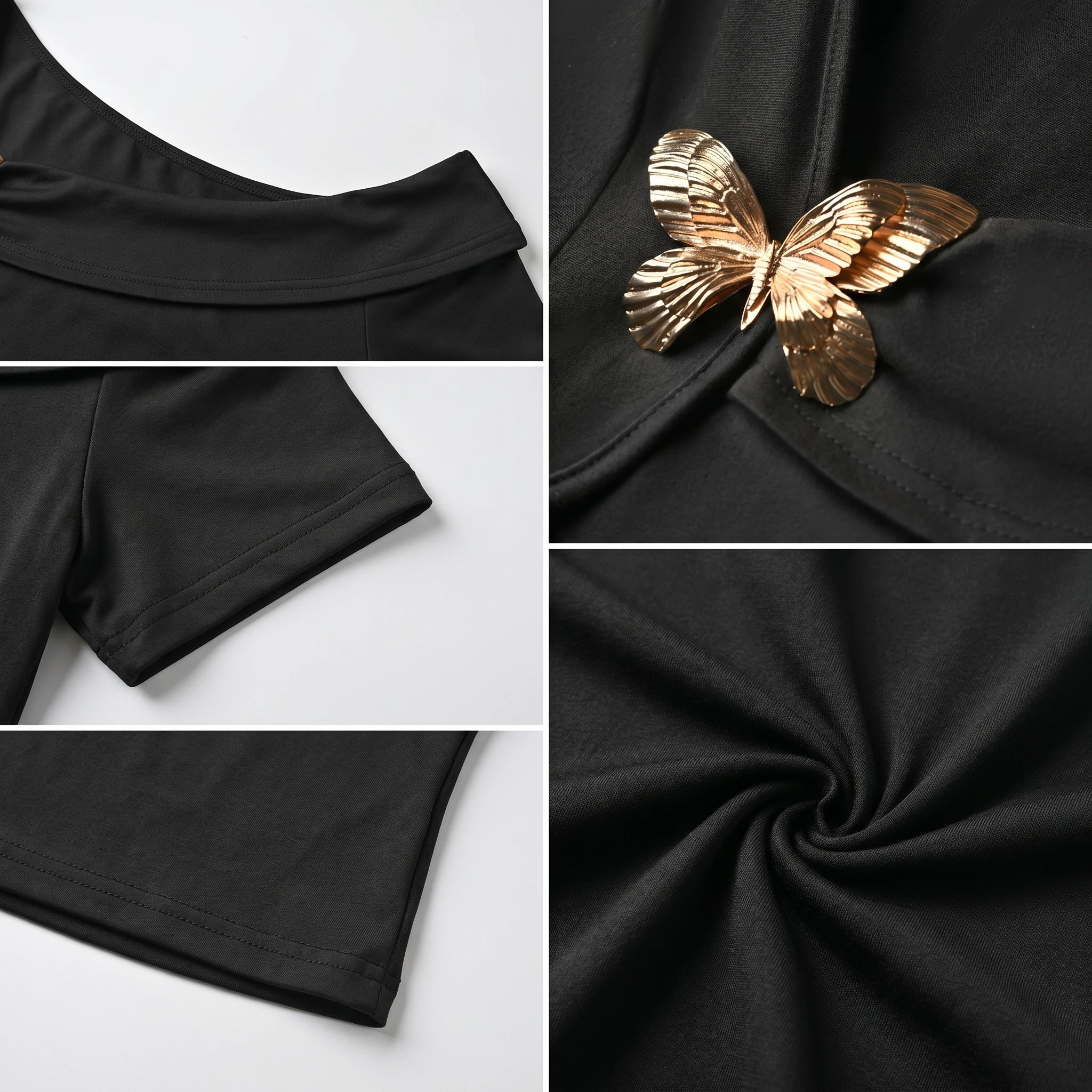 Butterfly Detail Off-Shoulder Top WHD0605004-250365