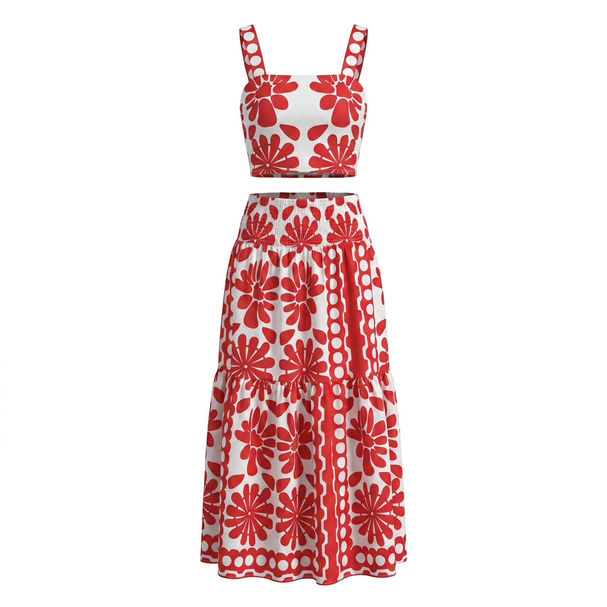 Floral Crop Top Skirt Set WHD0605007-250451