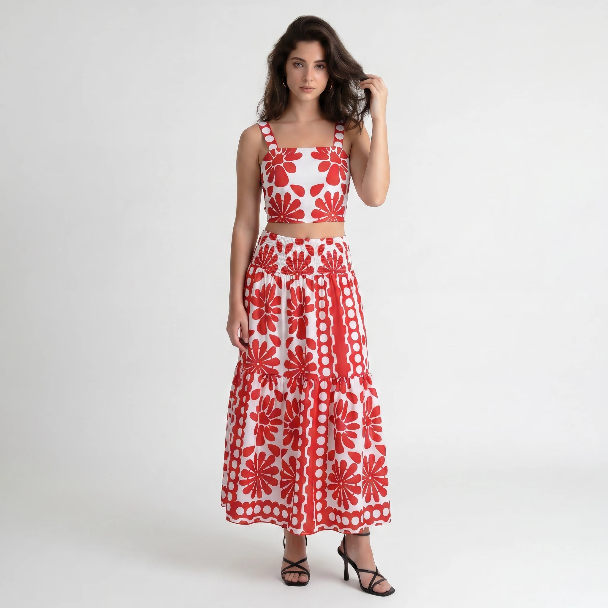 Floral Crop Top Skirt Set WHD0605007-250451