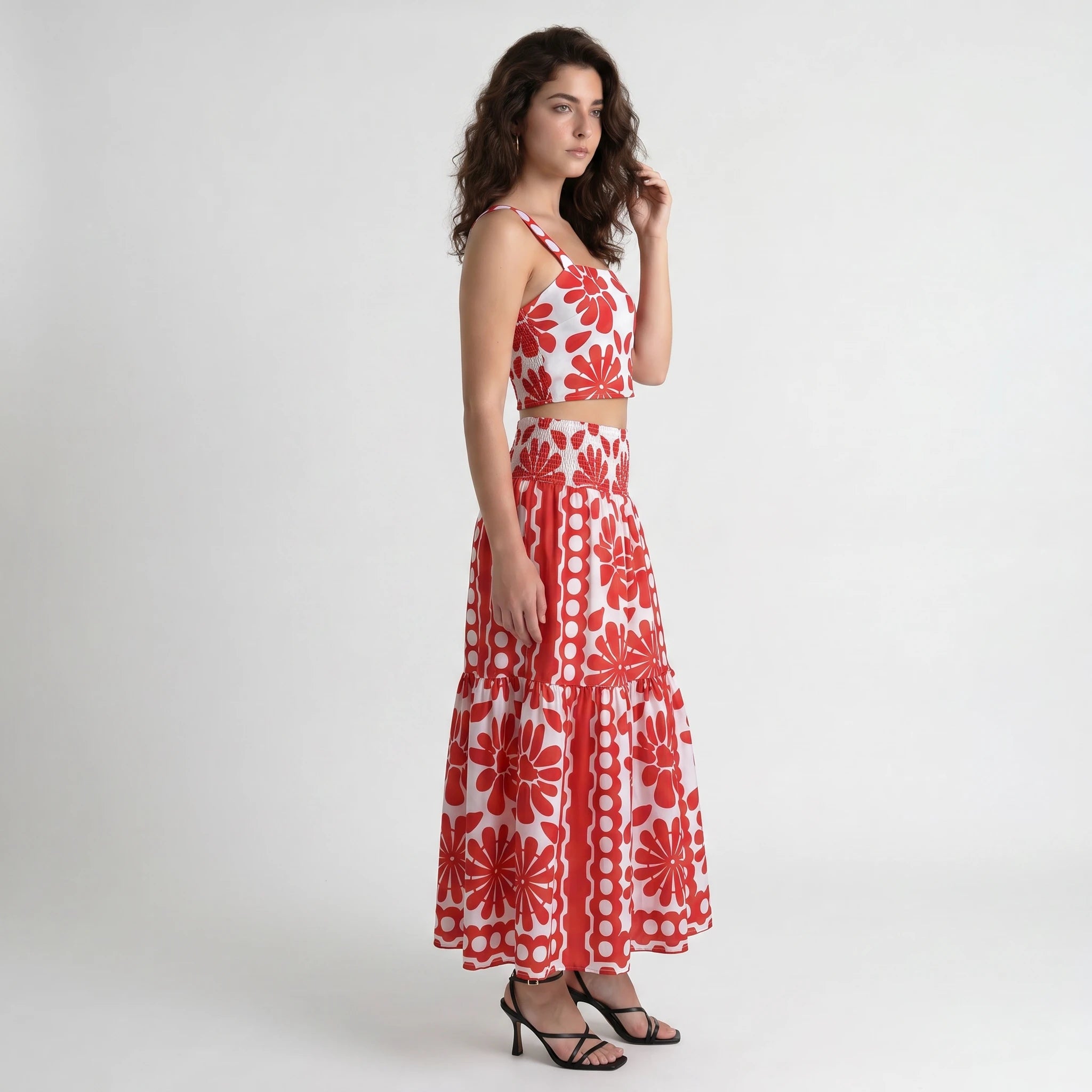 Floral Crop Top Skirt Set WHD0605007-250451