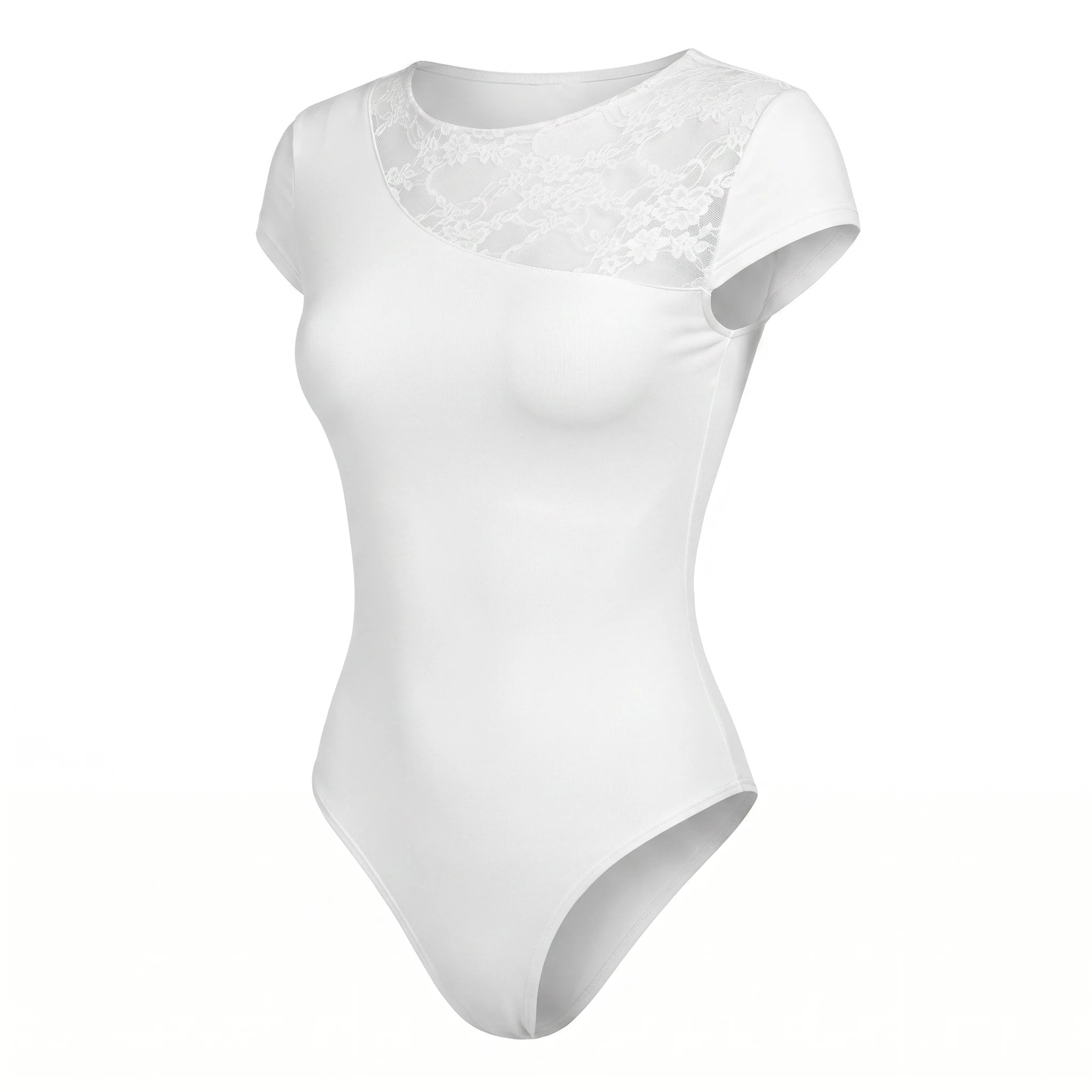 Lace Panel Fitted Bodysuit WHD0605009-250315