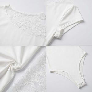 Lace Panel Fitted Bodysuit WHD0605009-250315