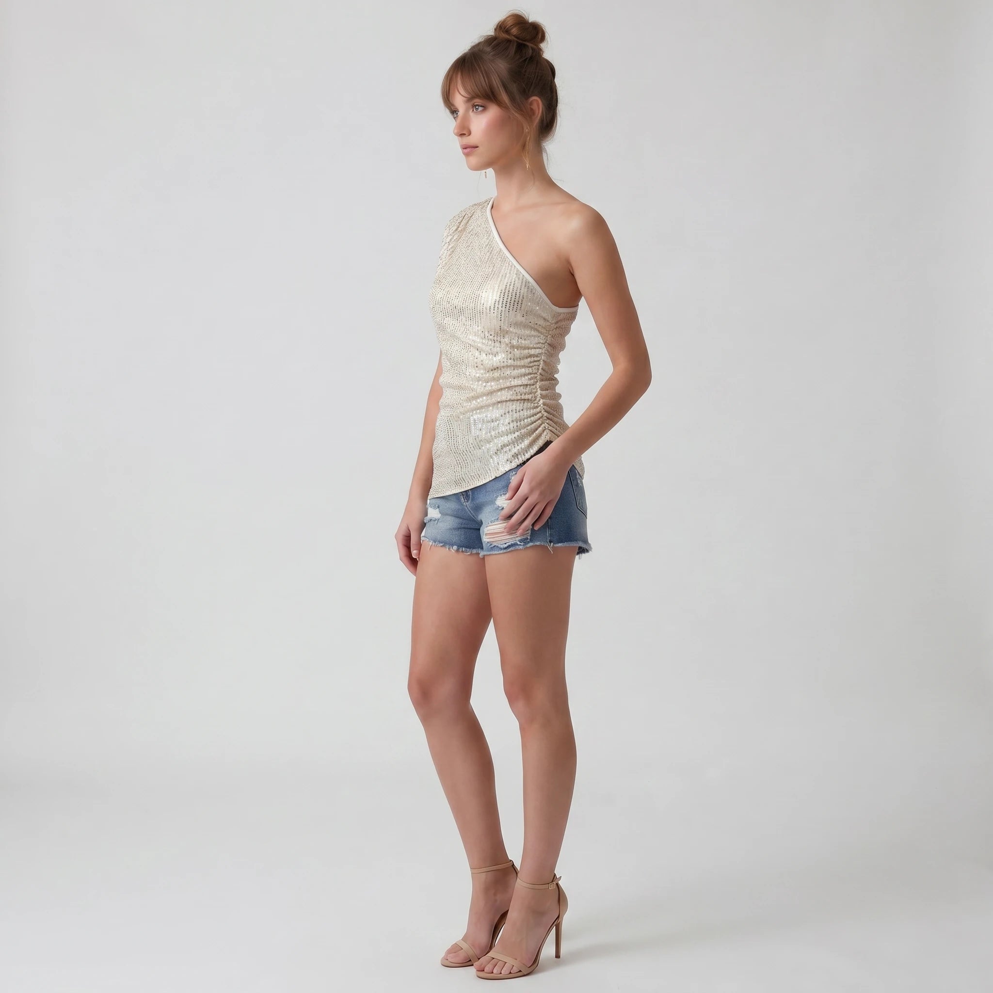 Sequin One-Shoulder Top WHD0605010-250379