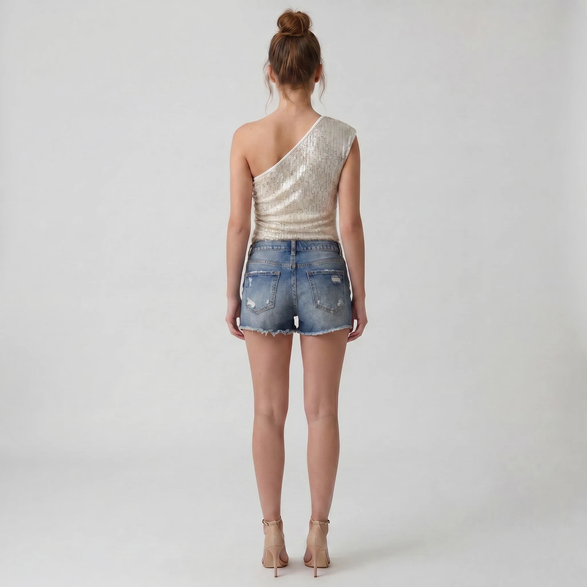 Sequin One-Shoulder Top WHD0605010-250379