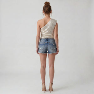 Sequin One-Shoulder Top WHD0605010-250379