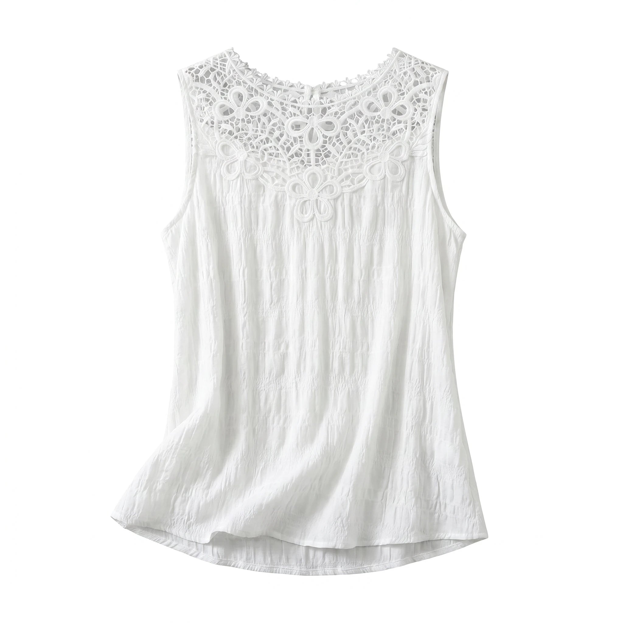 Lace Yoke Sleeveless Top WHD0605011-240352