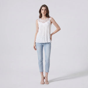 Lace Yoke Sleeveless Top WHD0605011-240352