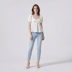 Textured Puff Sleeve Top WHD0605012-250323