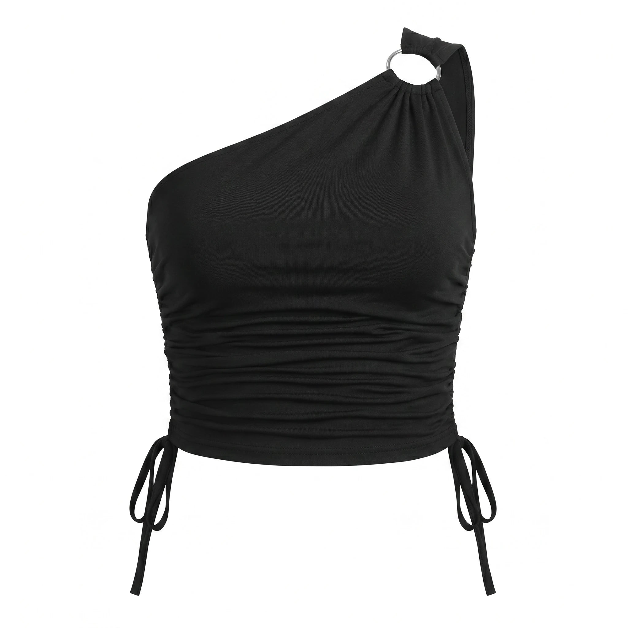 Asymmetric Ruched Cutout Top WHD0605013-230580