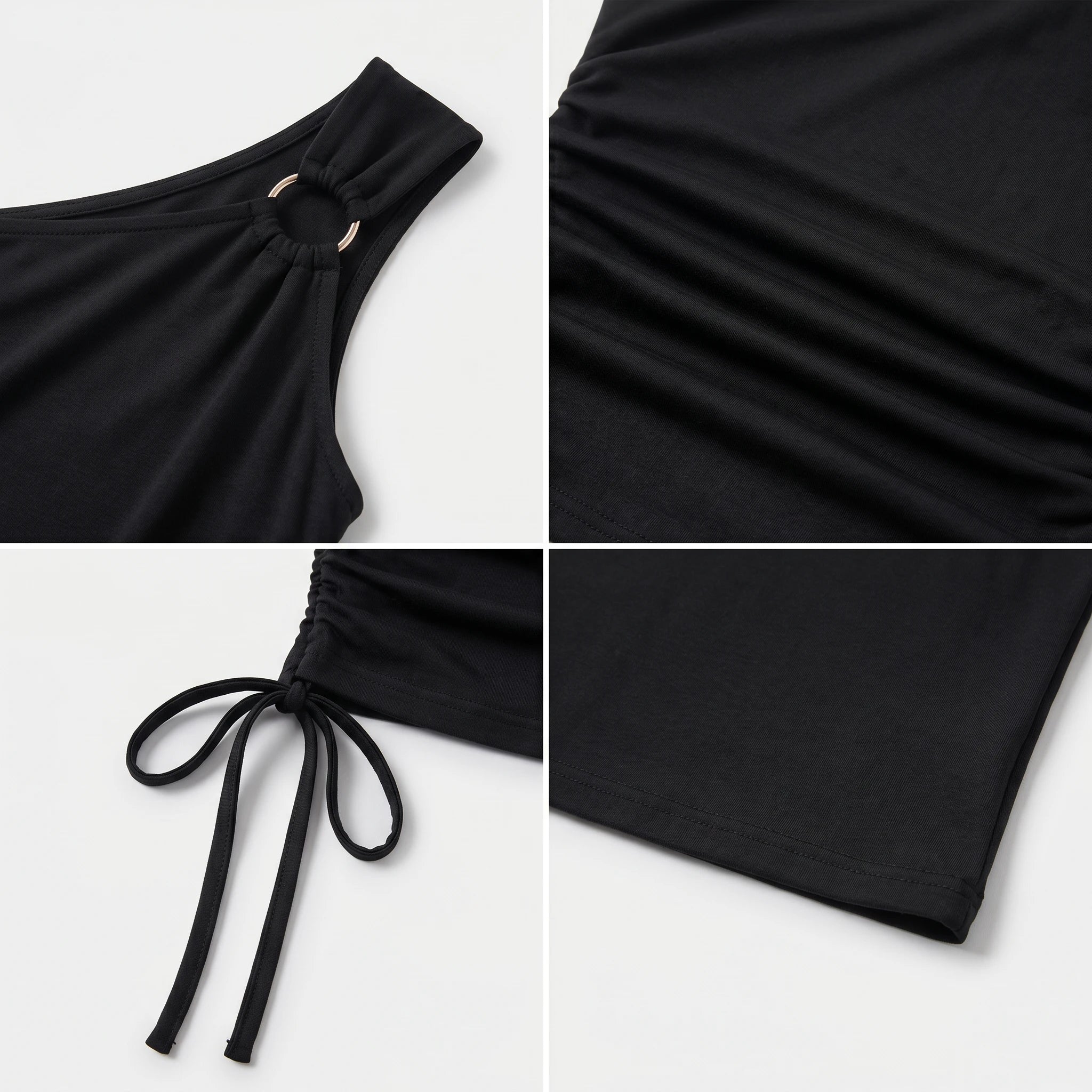 Asymmetric Ruched Cutout Top WHD0605013-230580