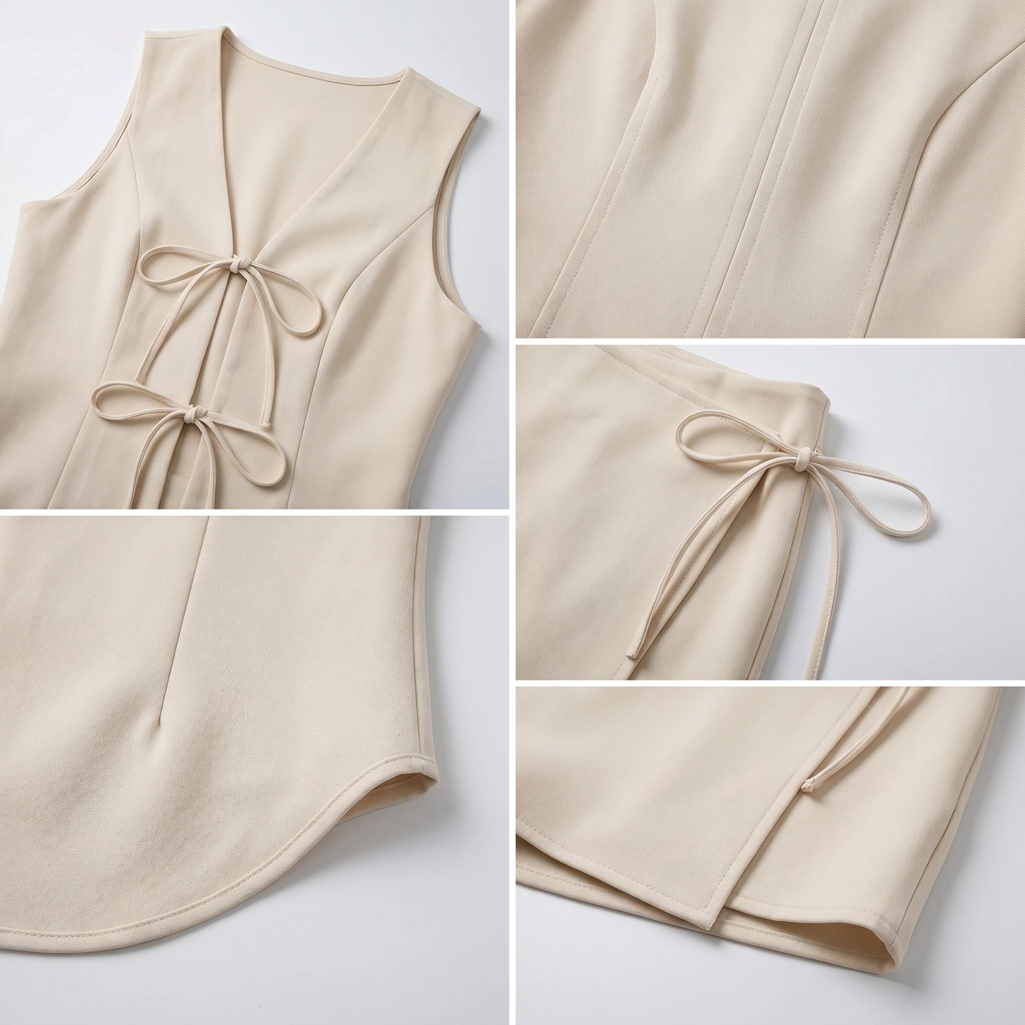 Tie Front Vest Skort Set WHD0605014-F1029