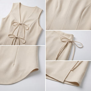 Tie Front Vest Skort Set WHD0605014-F1029