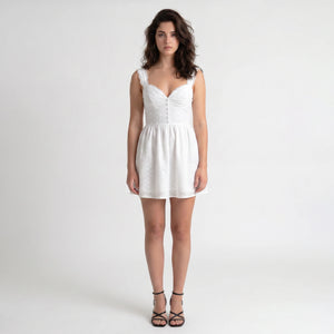 White Eyelet Mini Dress WHD0605015-250489