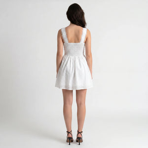 White Eyelet Mini Dress WHD0605015-250489