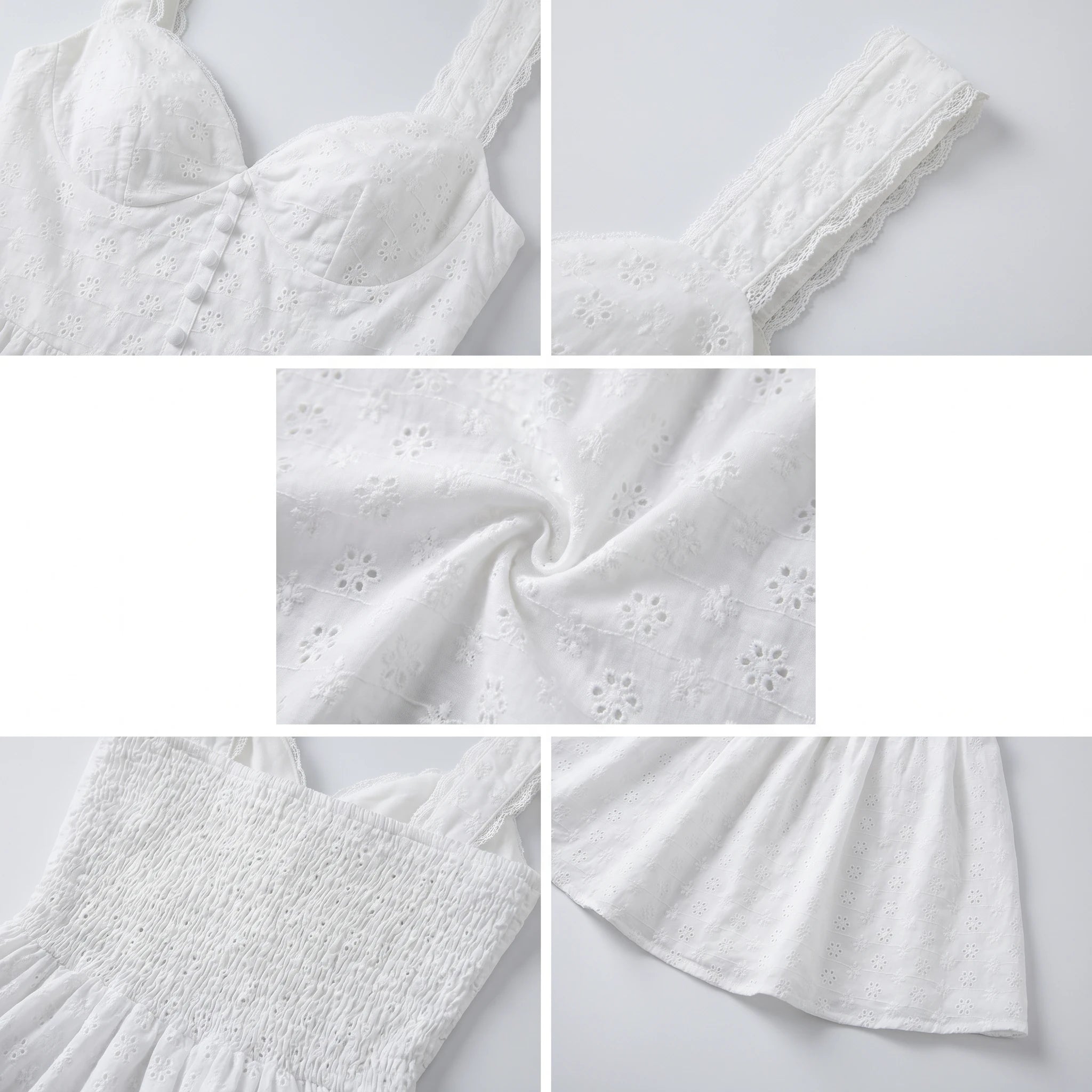 White Eyelet Mini Dress WHD0605015-250489
