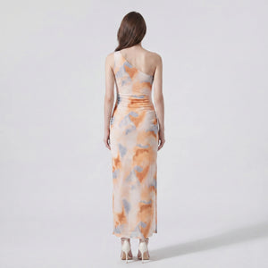 Asymmetric Printed Maxi Dress WHD0605016-2503119