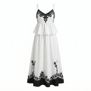 Printed Peplum Maxi Dress WHD0605018-250604
