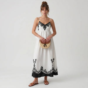 Printed Peplum Maxi Dress WHD0605018-250604
