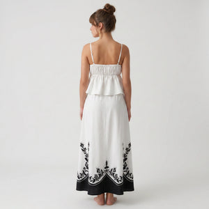 Printed Peplum Maxi Dress WHD0605018-250604