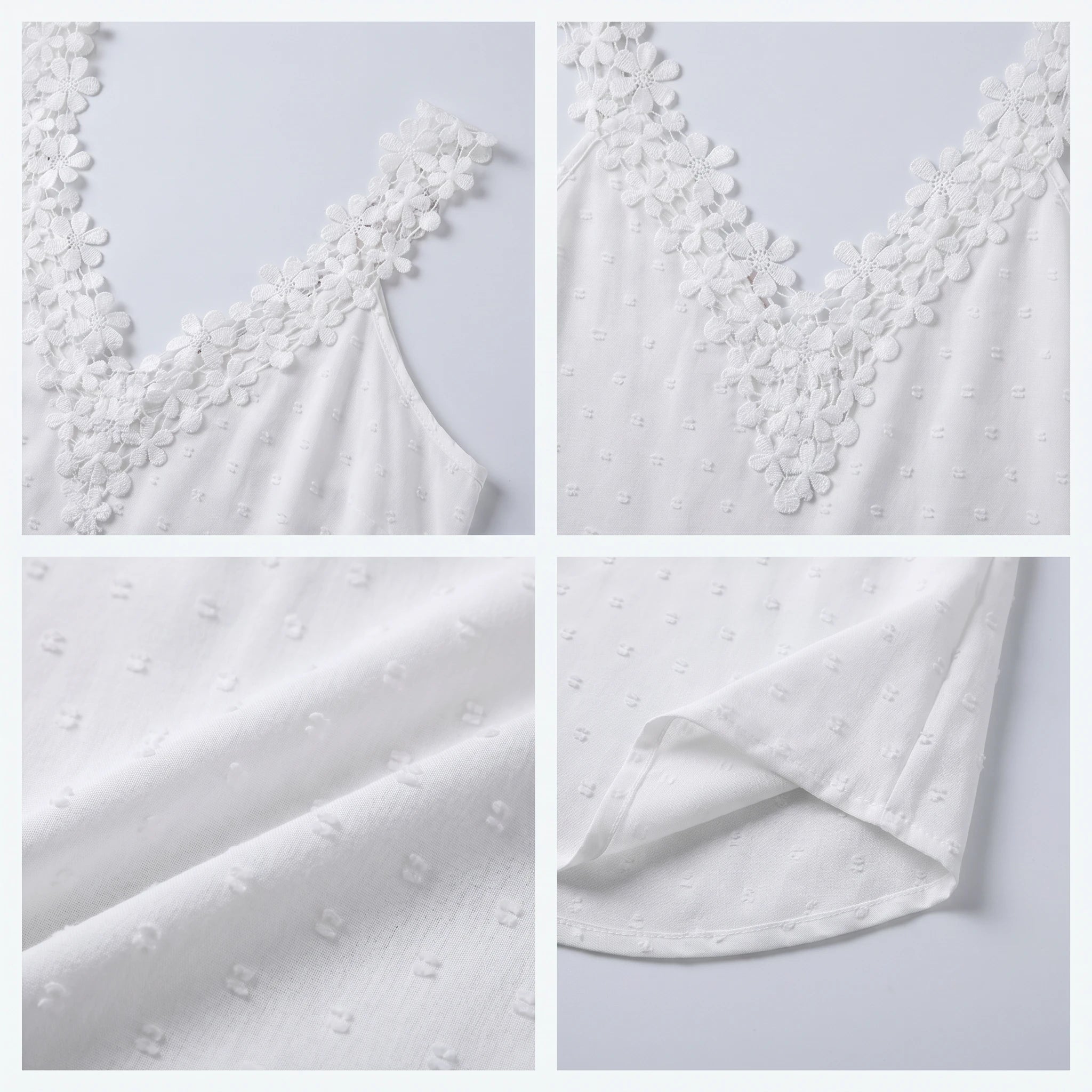 Floral Lace Trim Cami Top WHD0605020-2363