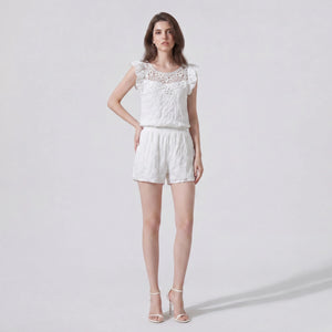 Eyelet Ruffle Sleeve Blouse WHD0605021-250705-250705