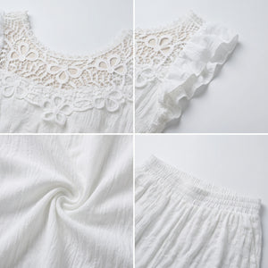 Eyelet Ruffle Sleeve Blouse WHD0605021-250705-250705