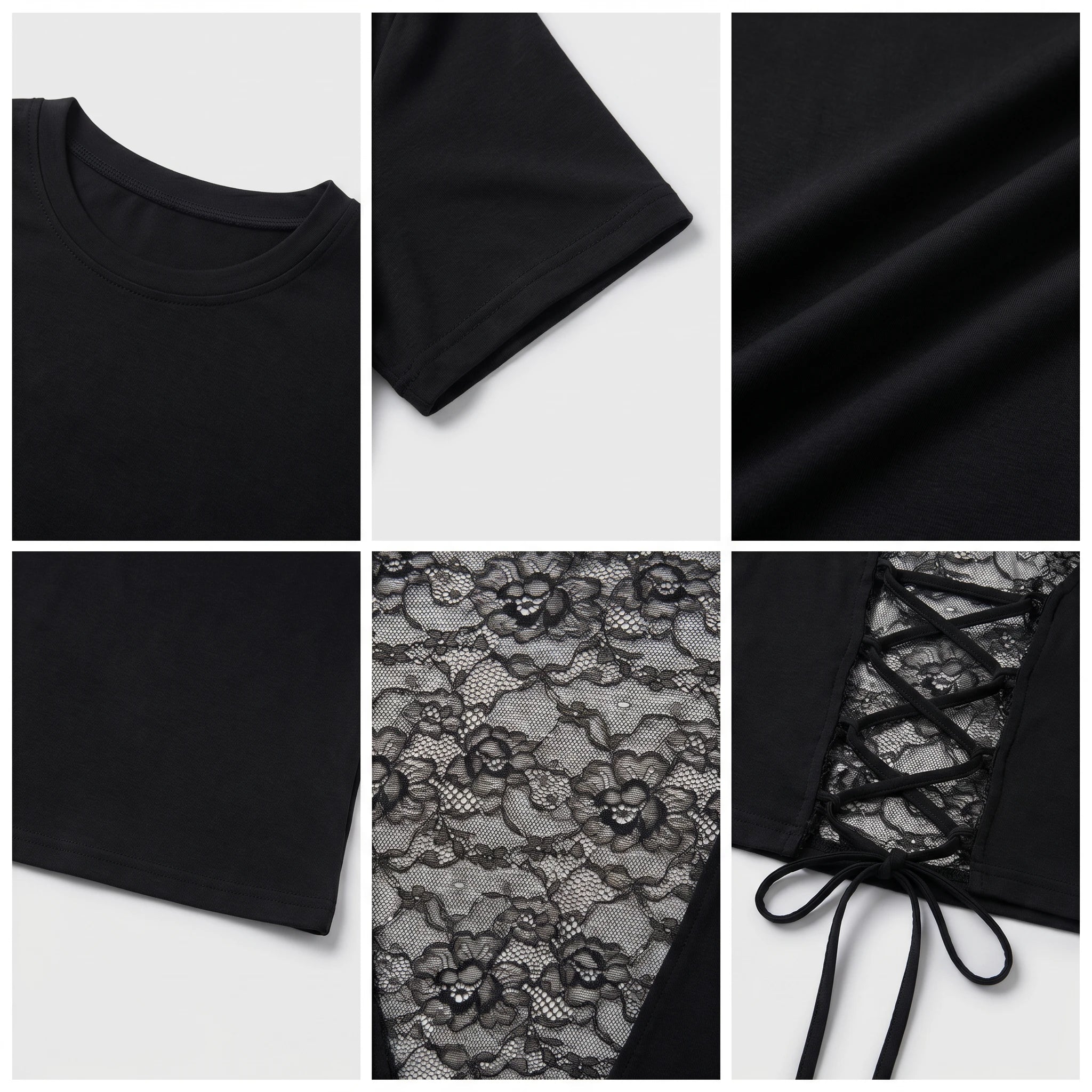 Lace-Up Back T-Shirt WHD0605023-S-2604108