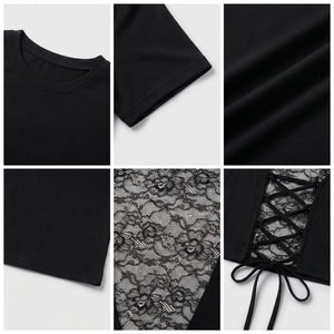 Lace-Up Back T-Shirt WHD0605023-S-2604108