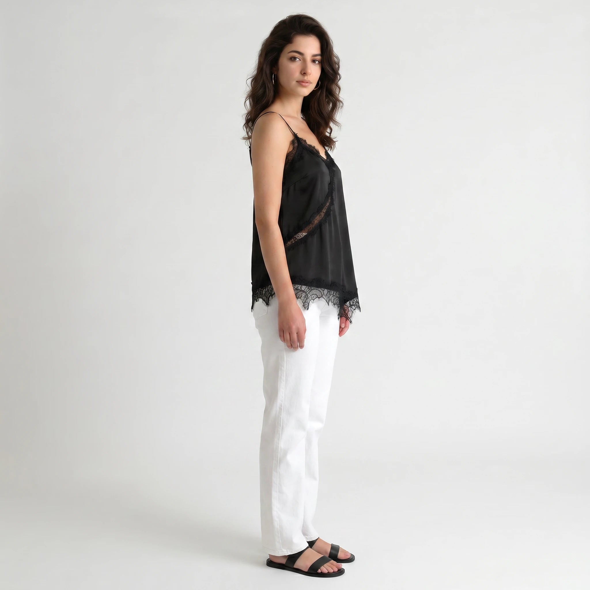 Lace Trim Cami Top WHD0605024-S-260441