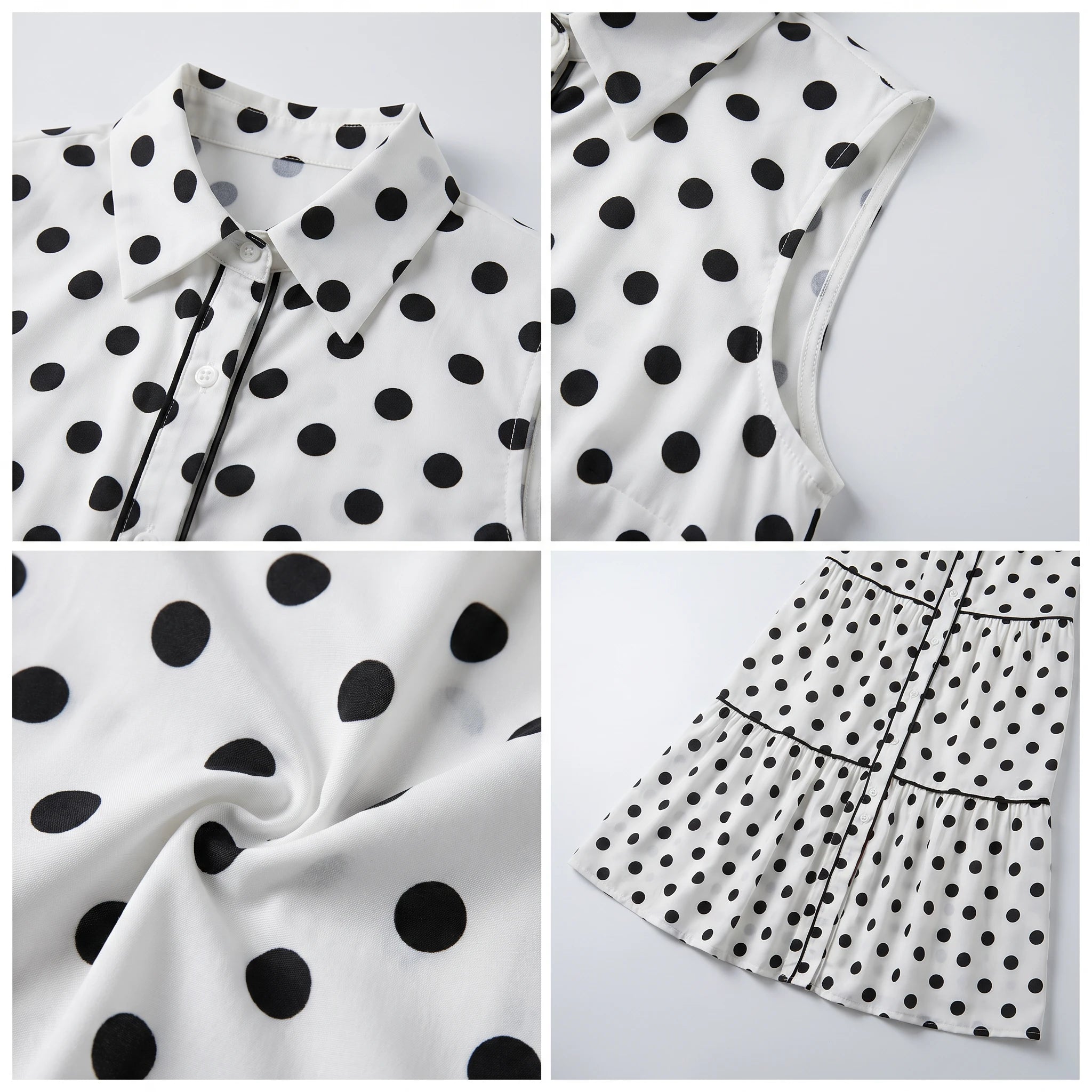 Polka Dot Tie-Waist Maxi Dress WHD0605027-S-260351