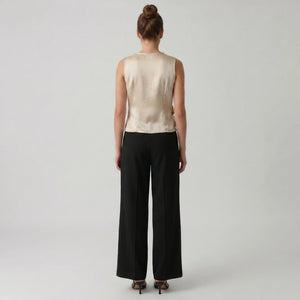 Draped Satin Cap Sleeve Top WHD0605031-S-260470