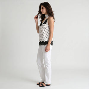 Polka Dot Lace Cami Top WHD0605032-S-260443