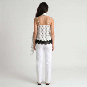 Polka Dot Lace Cami Top WHD0605032-S-260443