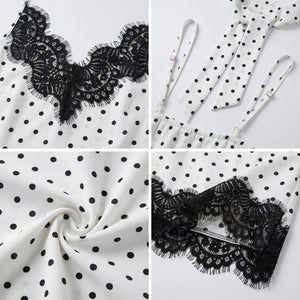 Polka Dot Lace Cami Top WHD0605032-S-260443