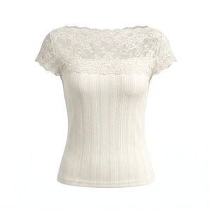 Lace Yoke Knit Top WHD0605034-S-260479