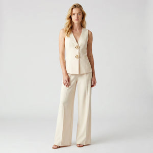 Floral Button Vest Set WHD0605035-S-260499