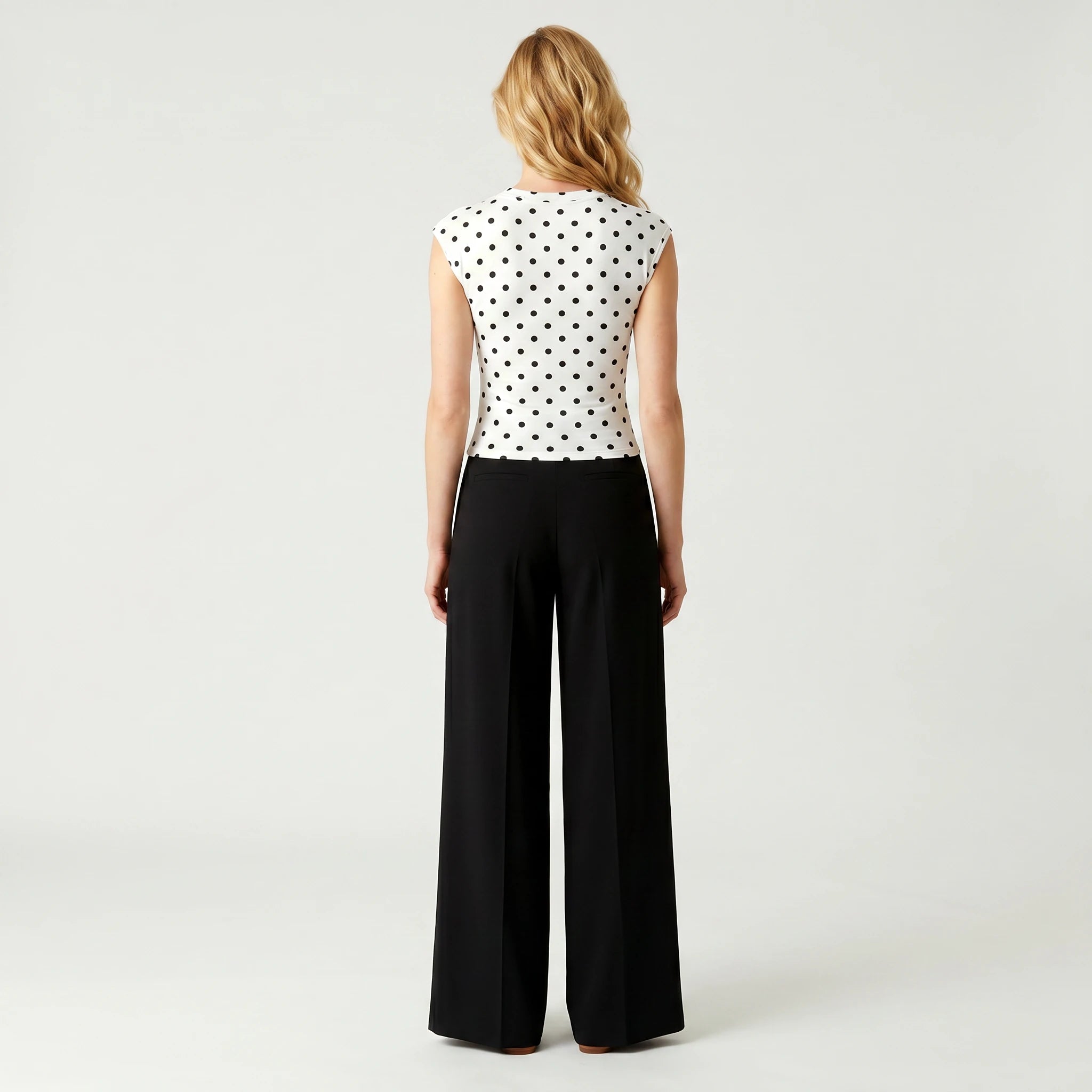 Polka Dot Ruched Top WHD0605045-S-2604150