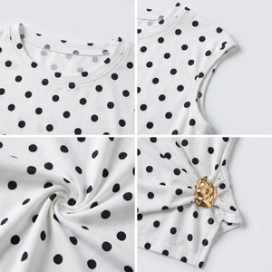 Polka Dot Ruched Top WHD0605045-S-2604150